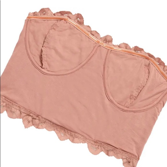 NWT Free People Lace Strapless Corset Adella Bra Top Ballet Pink - Picture 6 of 9